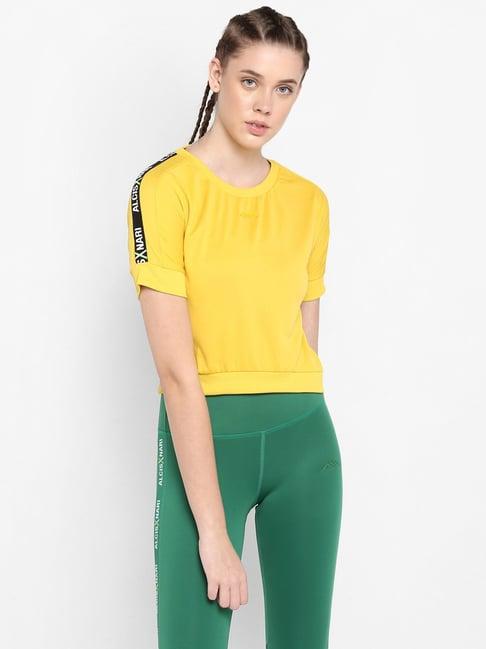 alcis yellow regular fit t-shirt