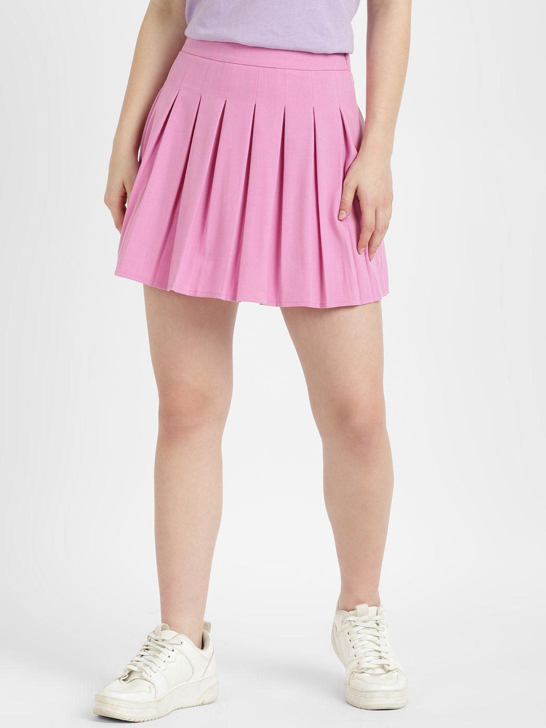 alcott pleated a-line mini skirt
