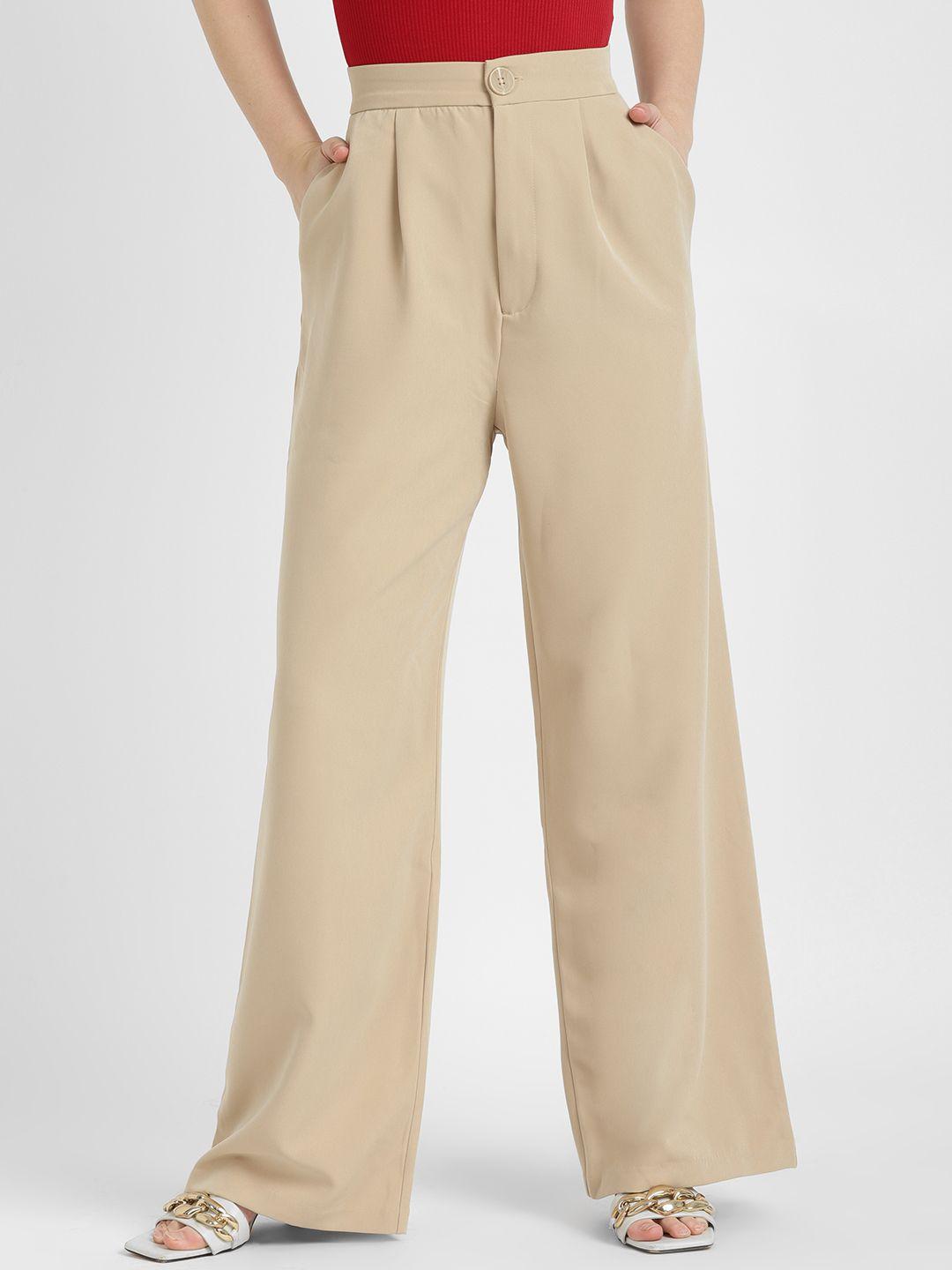 alcott women flared fit high-rise pleated trousers