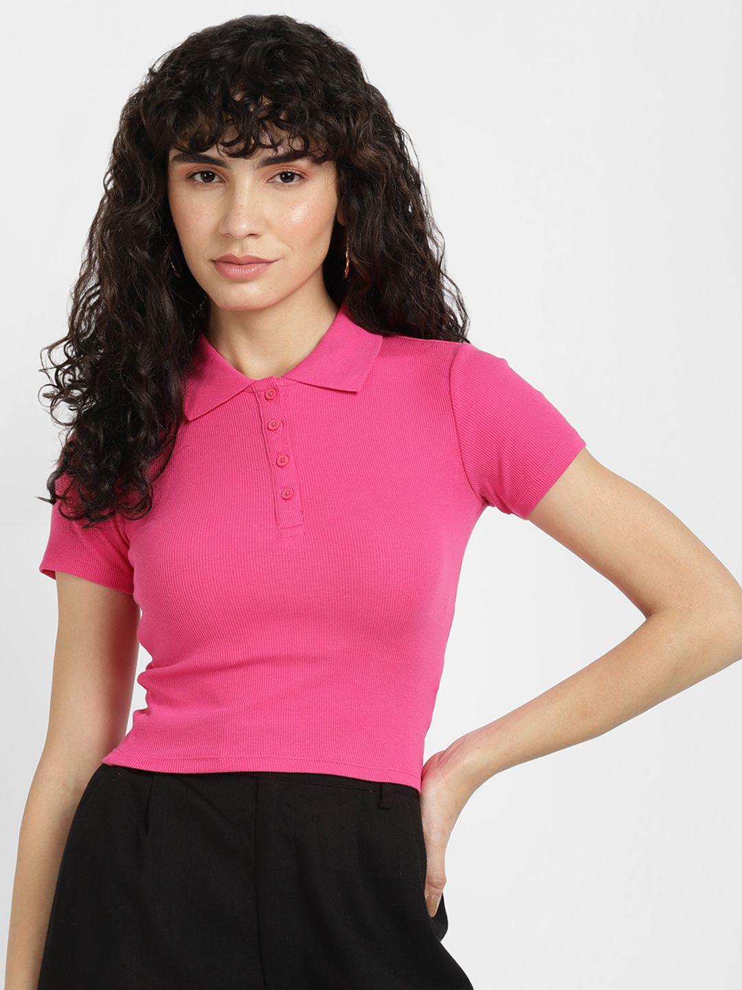 alcott  ribbed shirt collar top