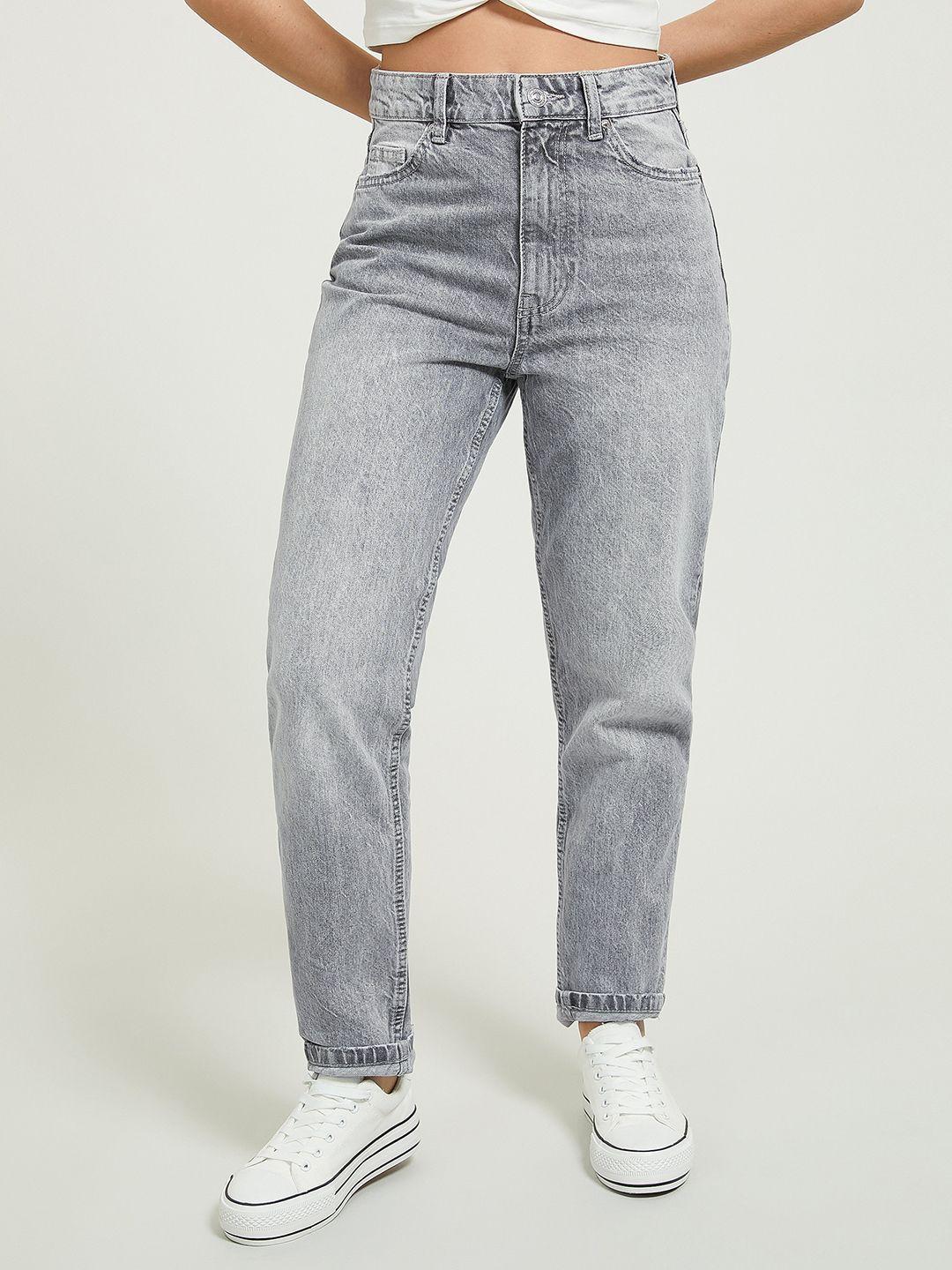 alcott cotton high-rise light fade jeans