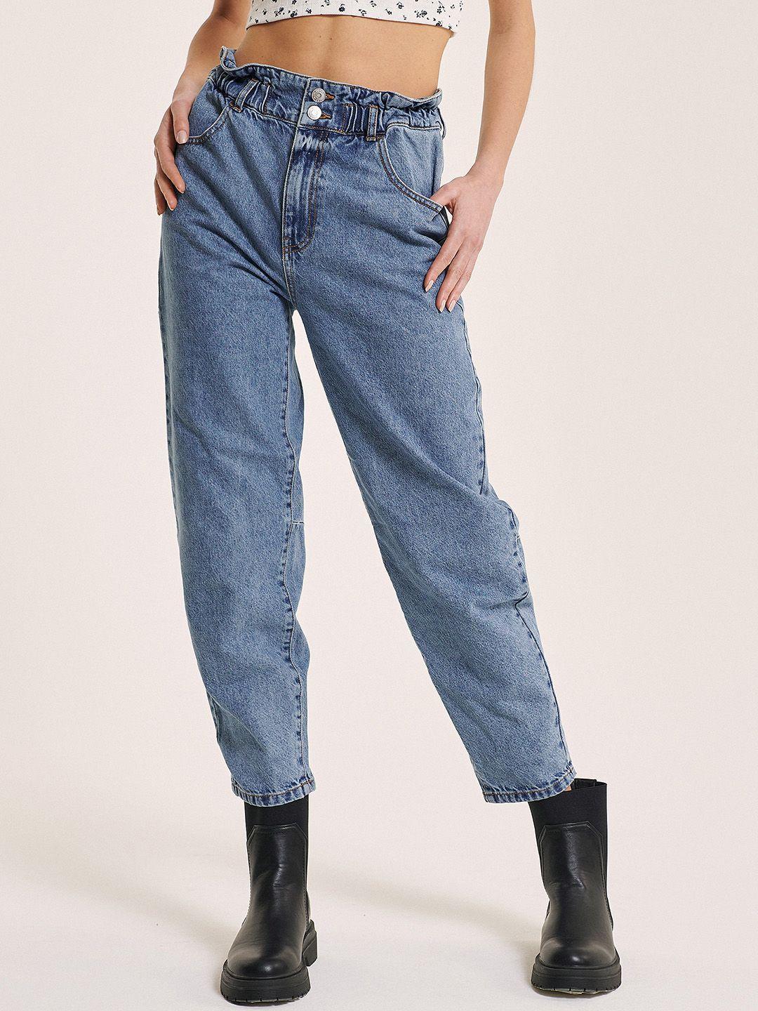 alcott cotton relaxed fit high-rise stretchable jeans