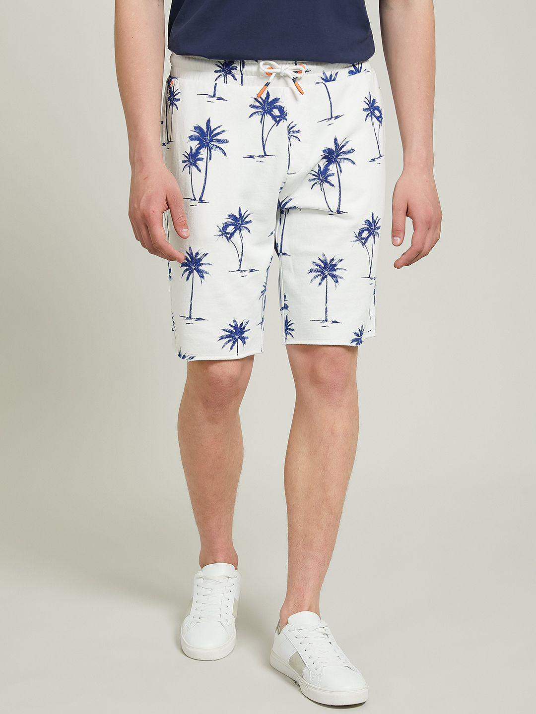 alcott men tropical print pure cotton shorts