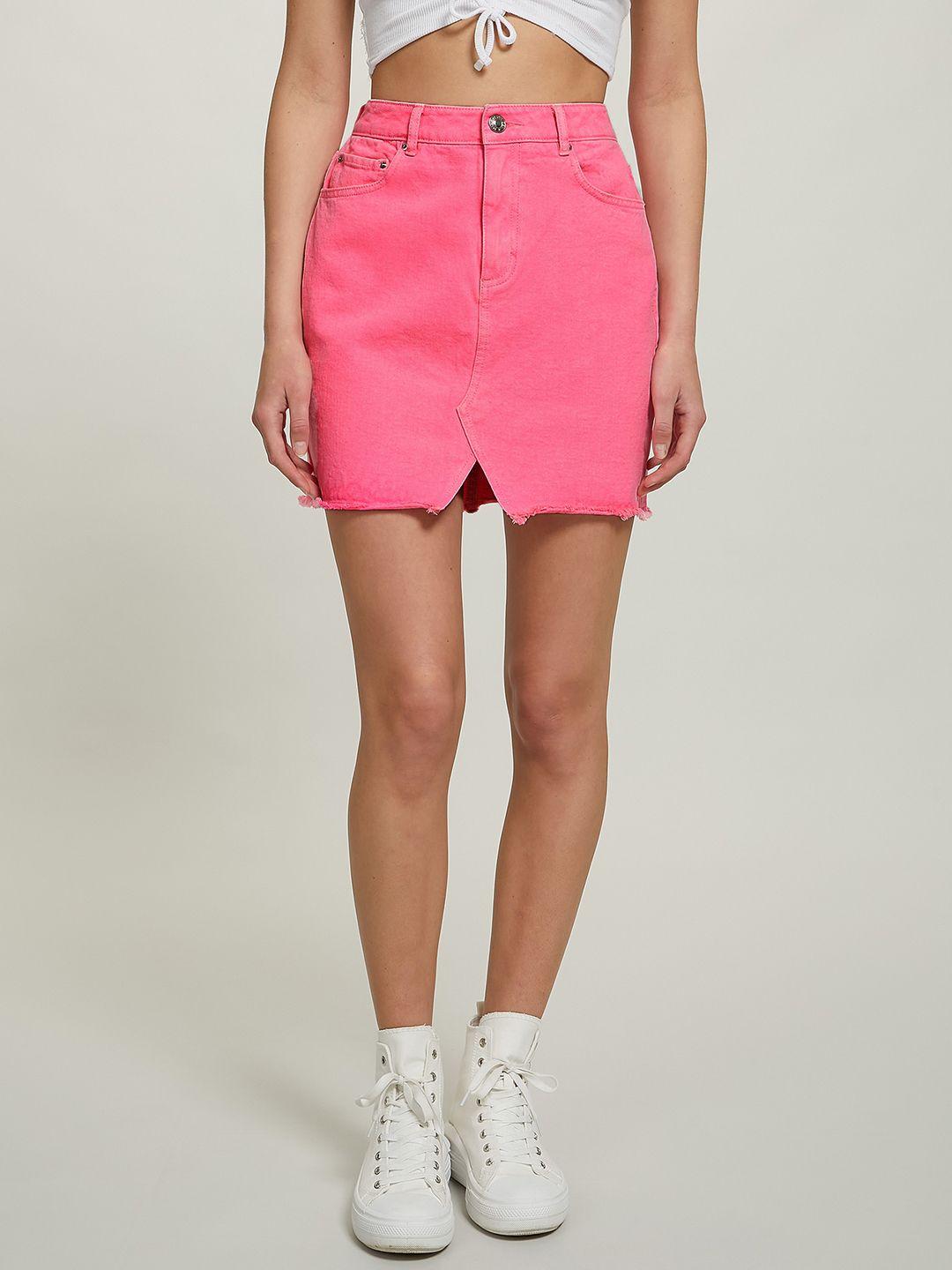 alcott pure cotton denim mini skirt