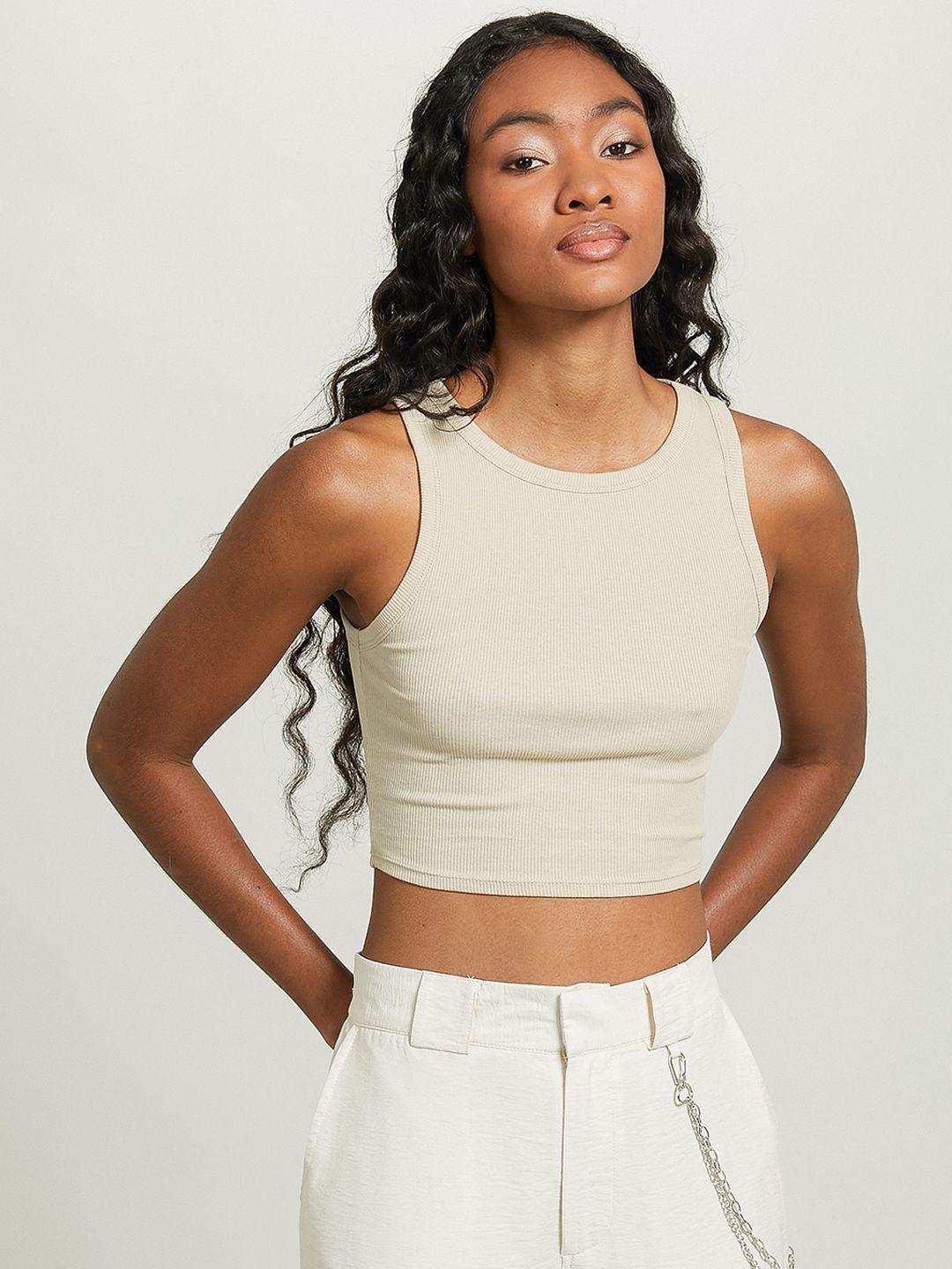 alcott ribbed tank crop top