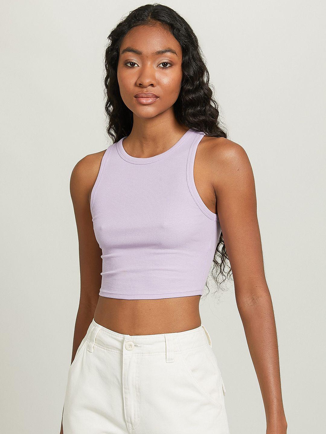 alcott sleeveless fitted crop top