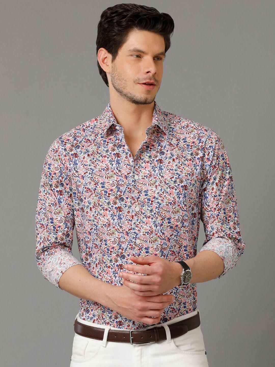 aldeno comfort regular fit floral printed pure cotton casual shirt