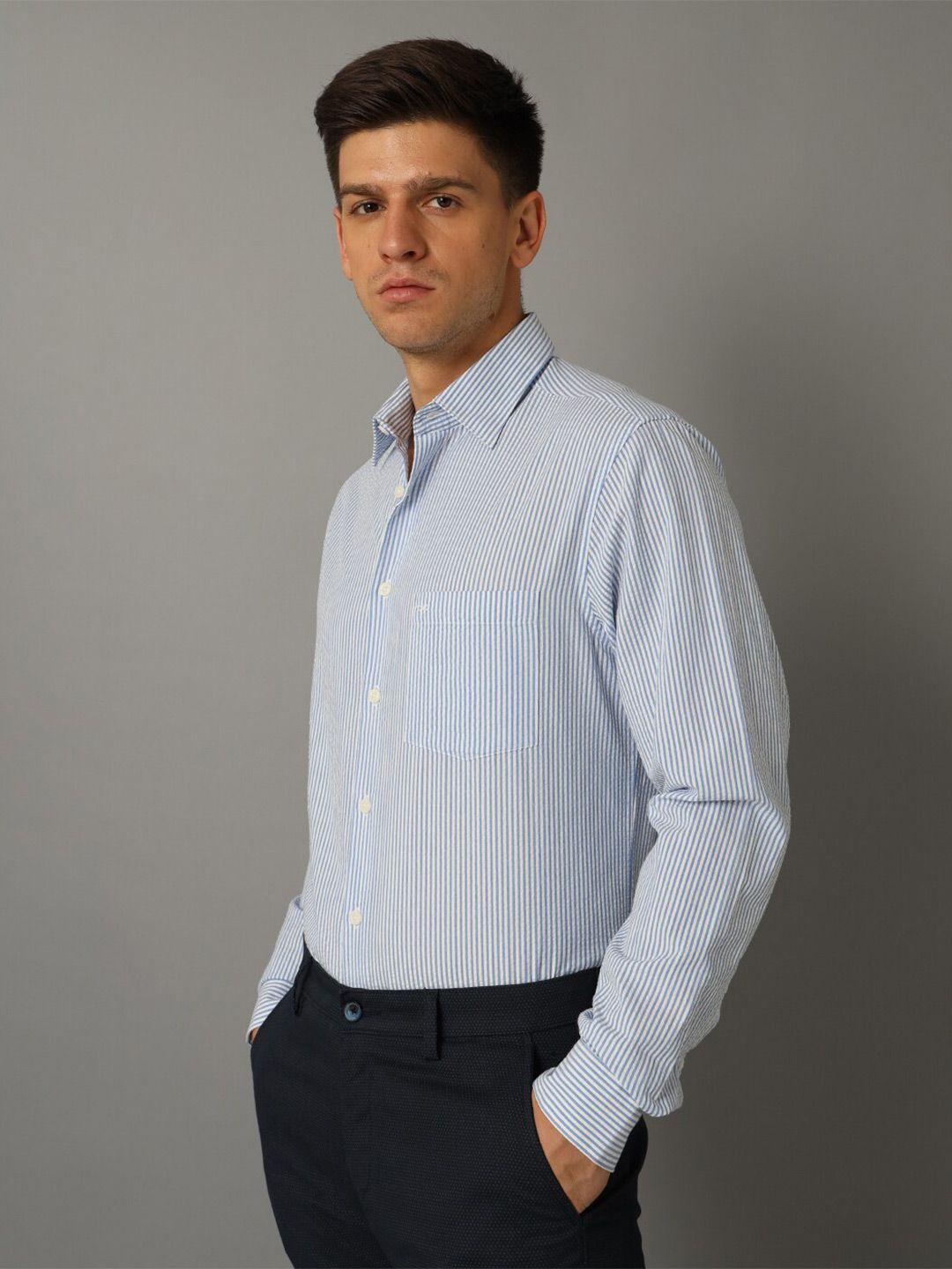 aldeno comfort regular fit striped long sleeves pure cotton formal shirt