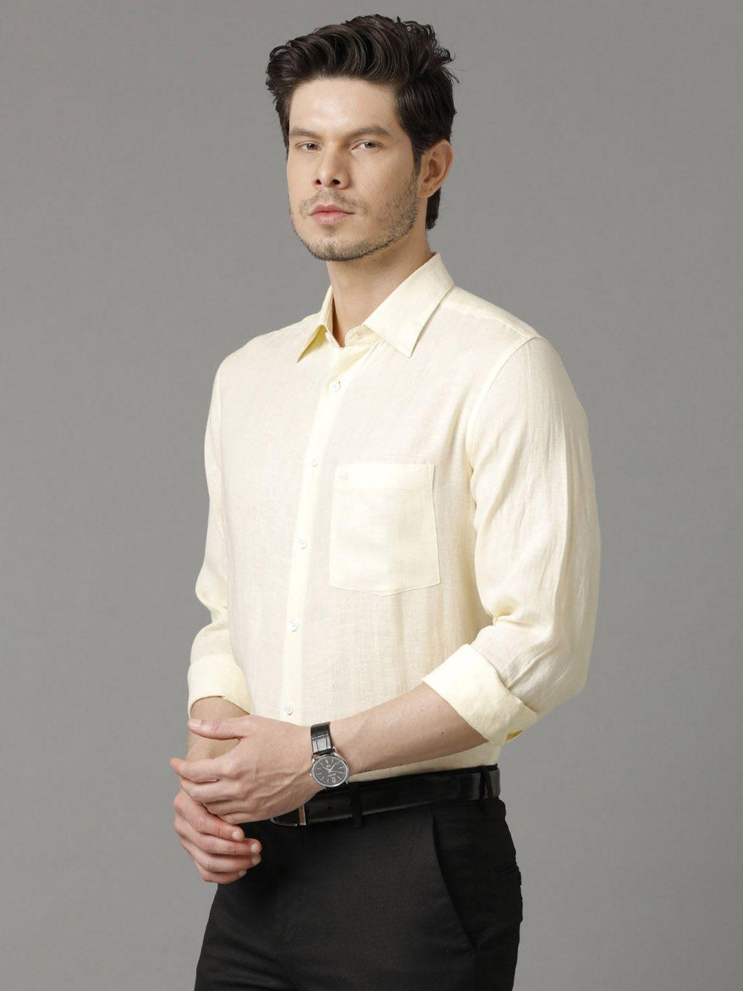 aldeno comfort spread collar regular fit linen casual shirt