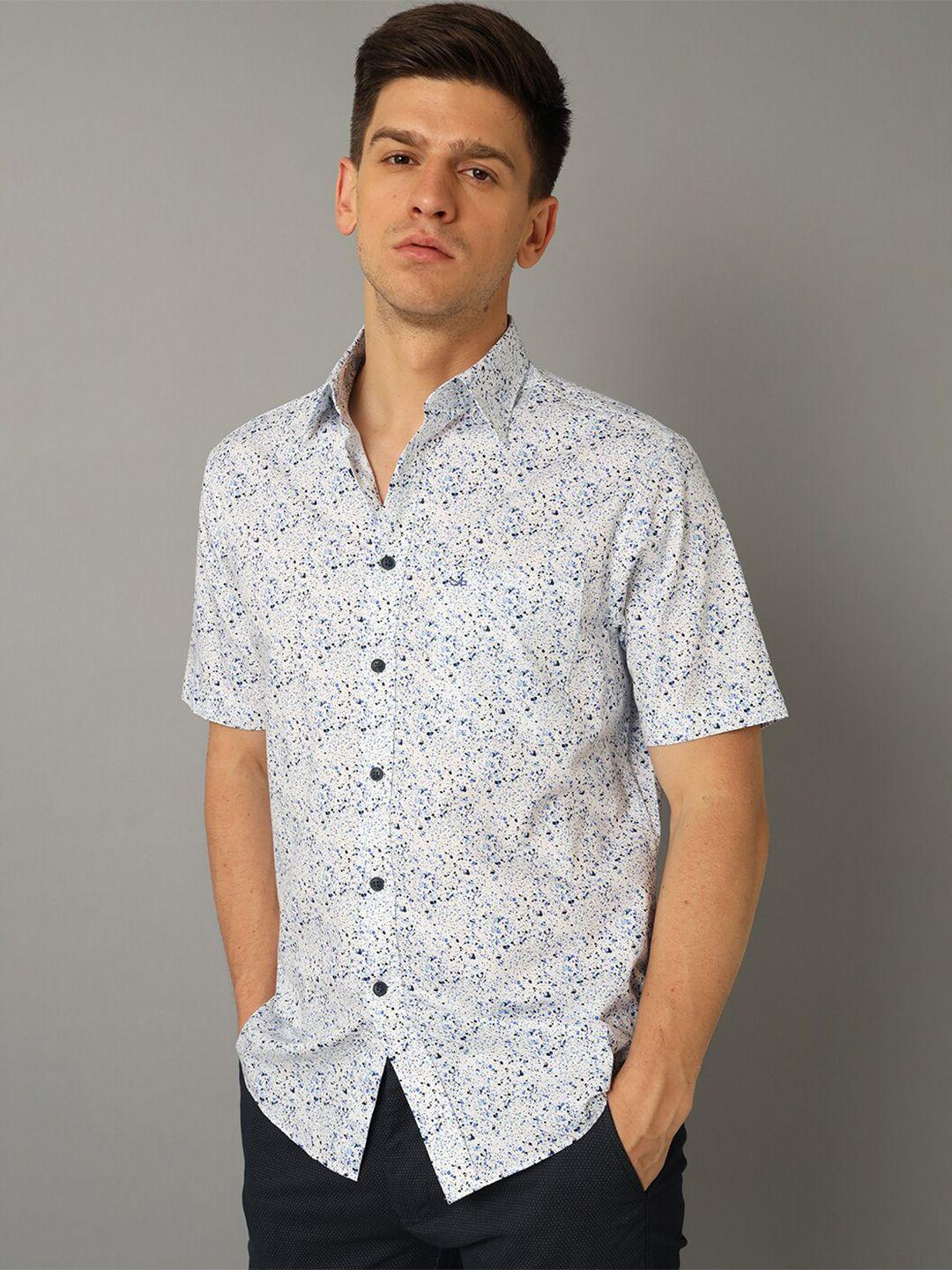 aldeno comfort abstract printed pure cotton casual shirt