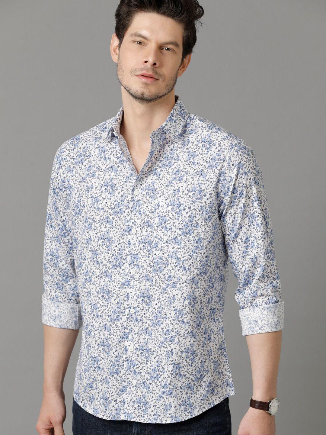 aldeno comfort abstract printed pure cotton casual shirt