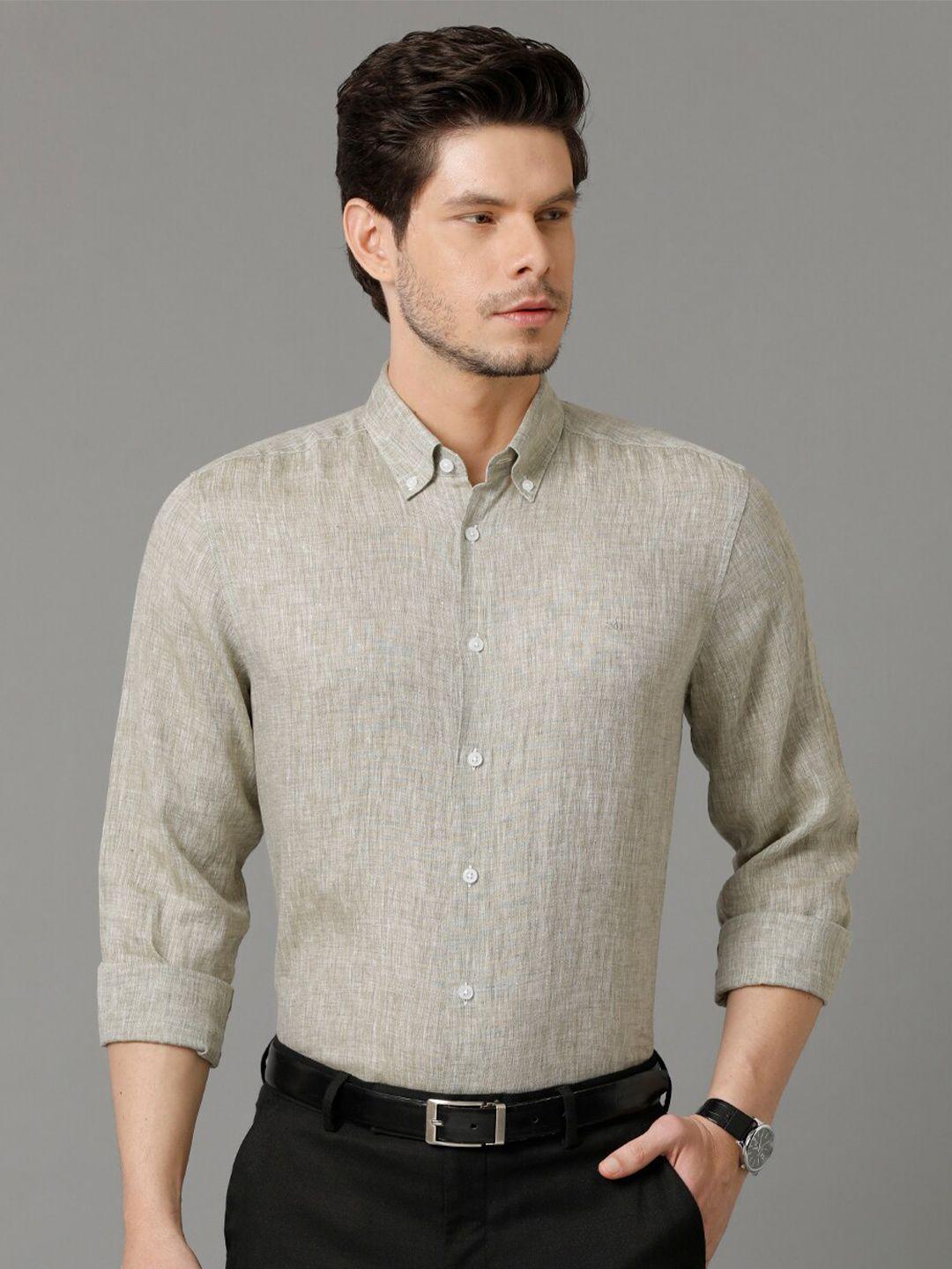 aldeno comfort button-down collar linen casual shirt