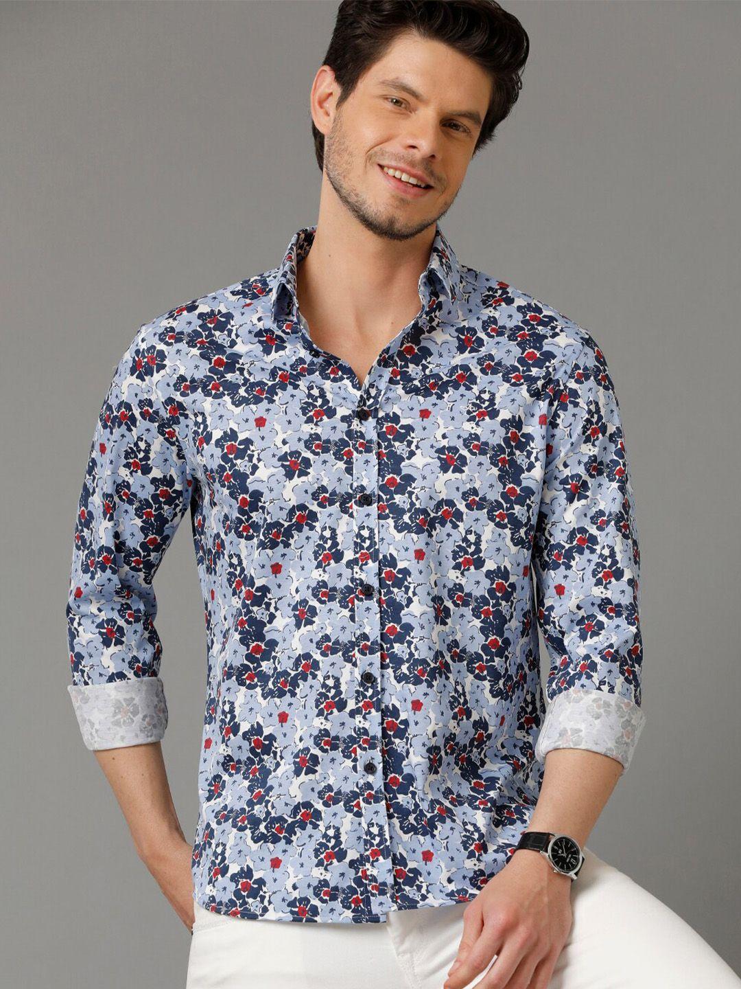 aldeno comfort floral printed pure cotton casual shirt