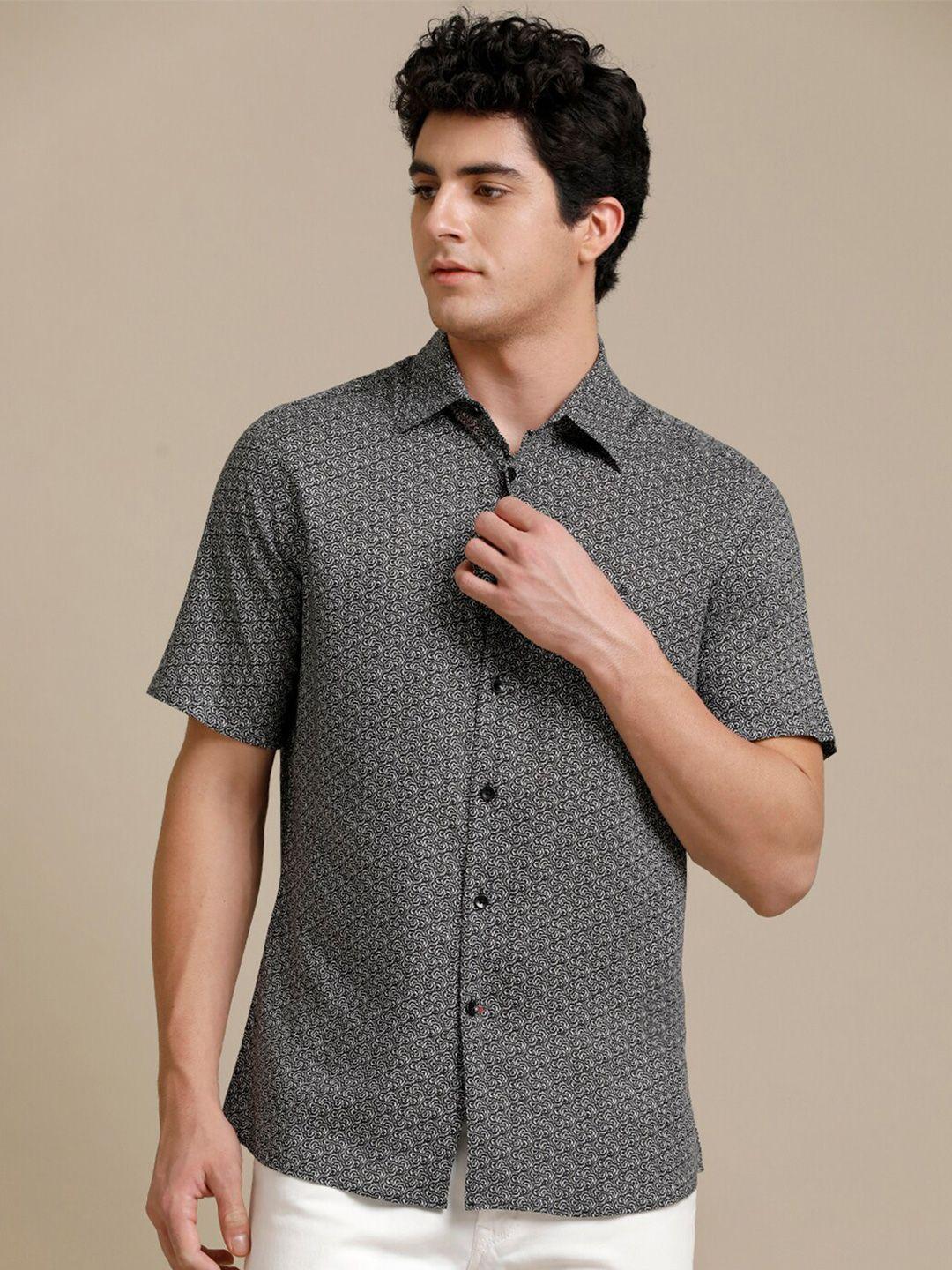 aldeno comfort geometric printed casual shirt
