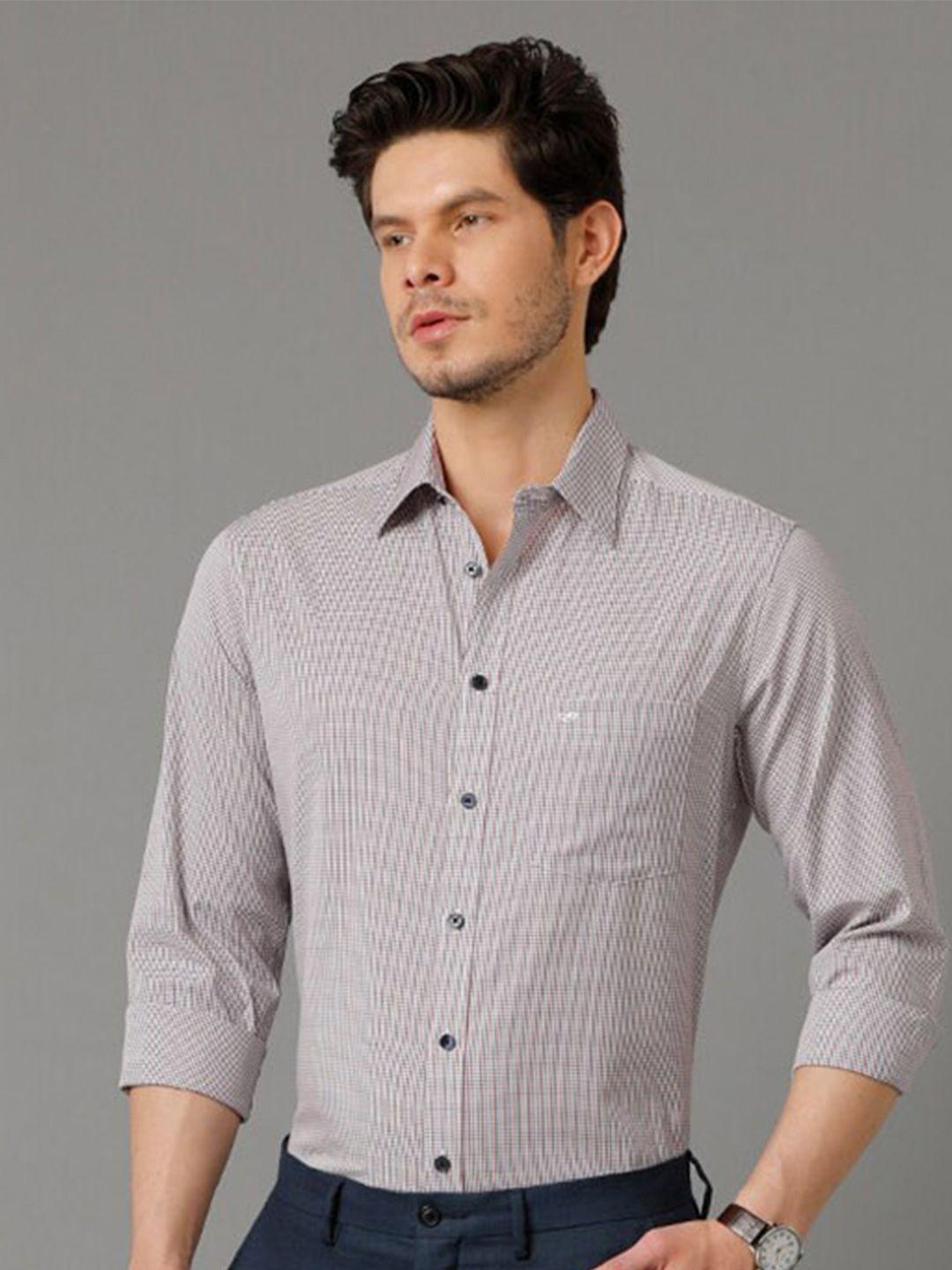 aldeno comfort micro checked pure cotton formal shirt