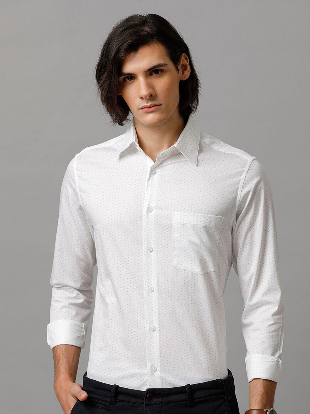 aldeno comfort micro ditsy printed pure cotton casual shirt