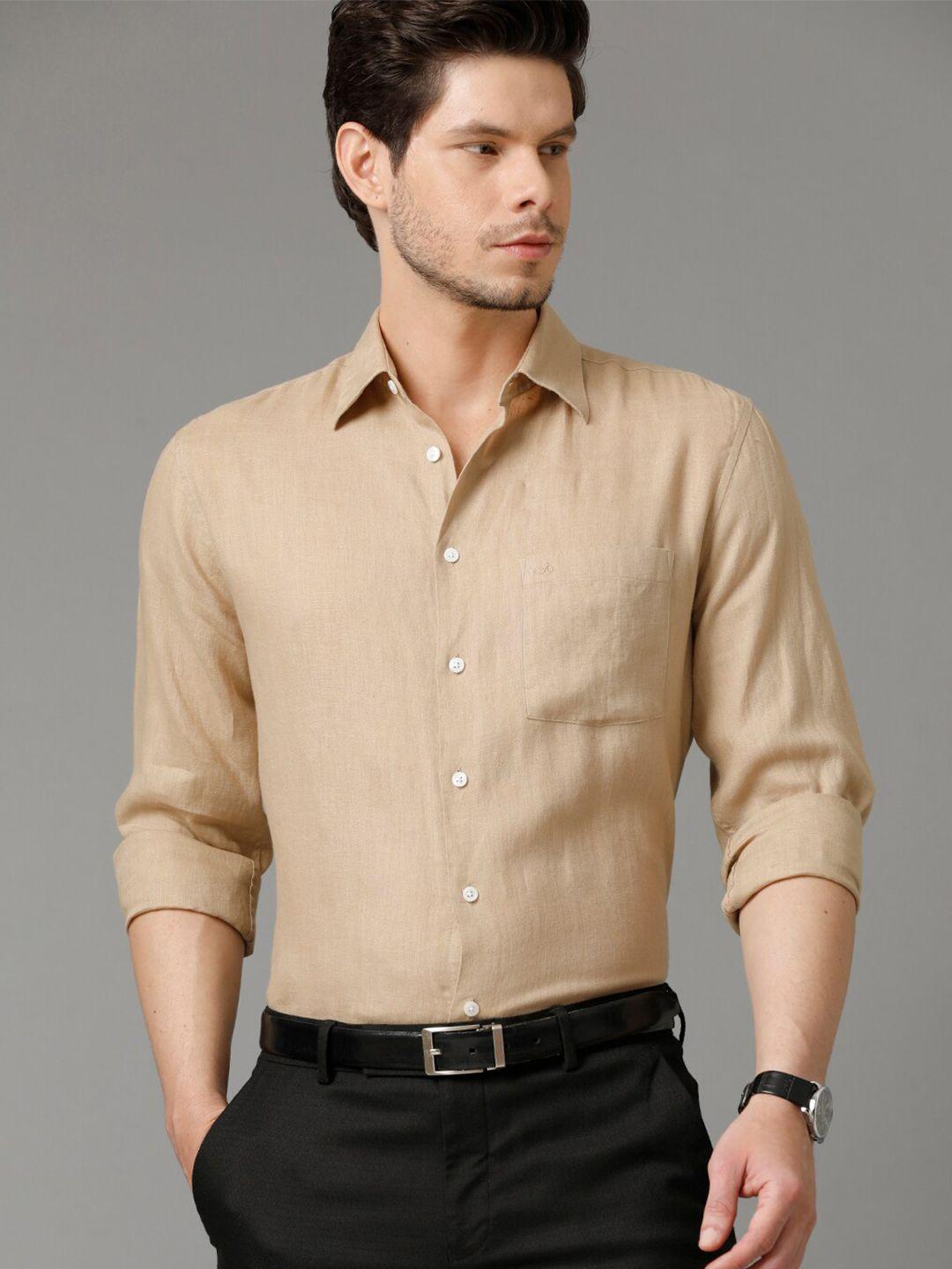 aldeno comfort spread collar regular fit linen casual shirt