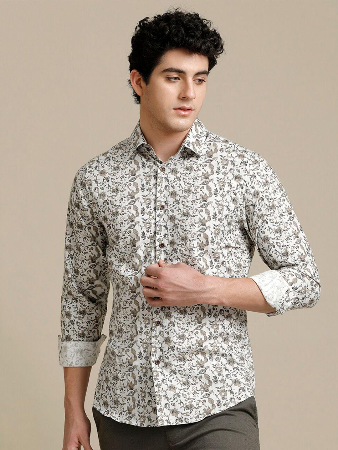 aldeno floral printed cotton comfort opaque casual shirt