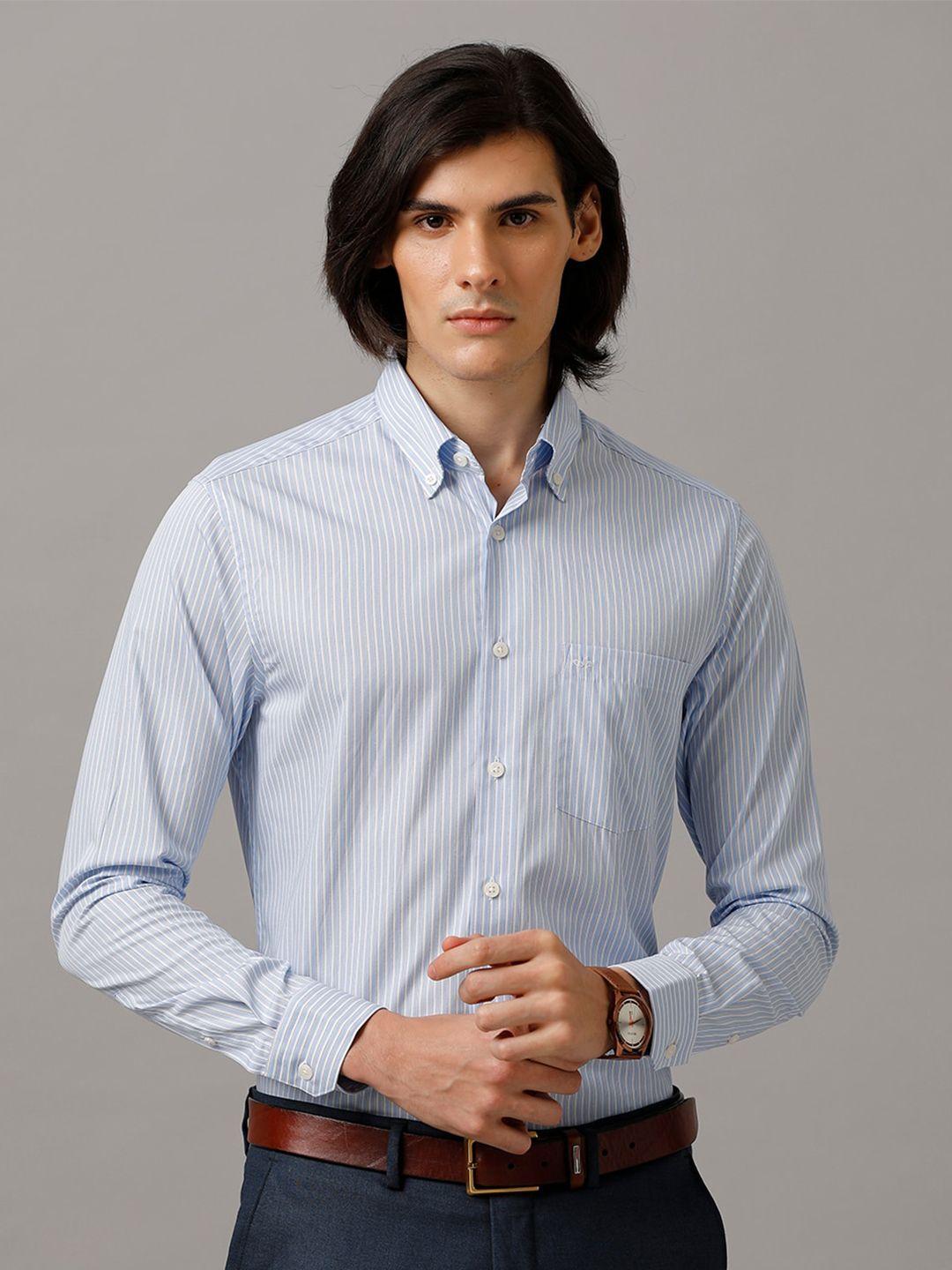 aldeno india slim vertical striped button down collar formal shirt