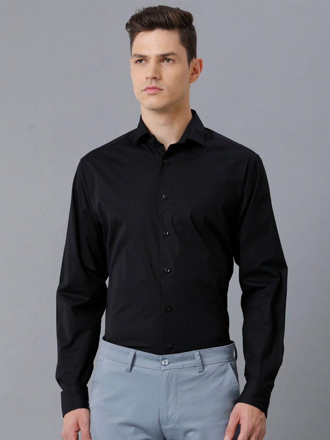 aldeno men black comfort opaque casual shirt