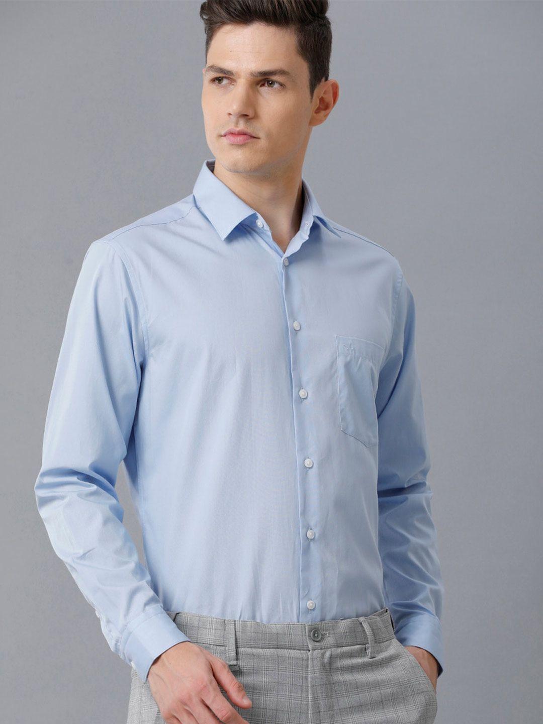 aldeno men blue comfort opaque formal shirt