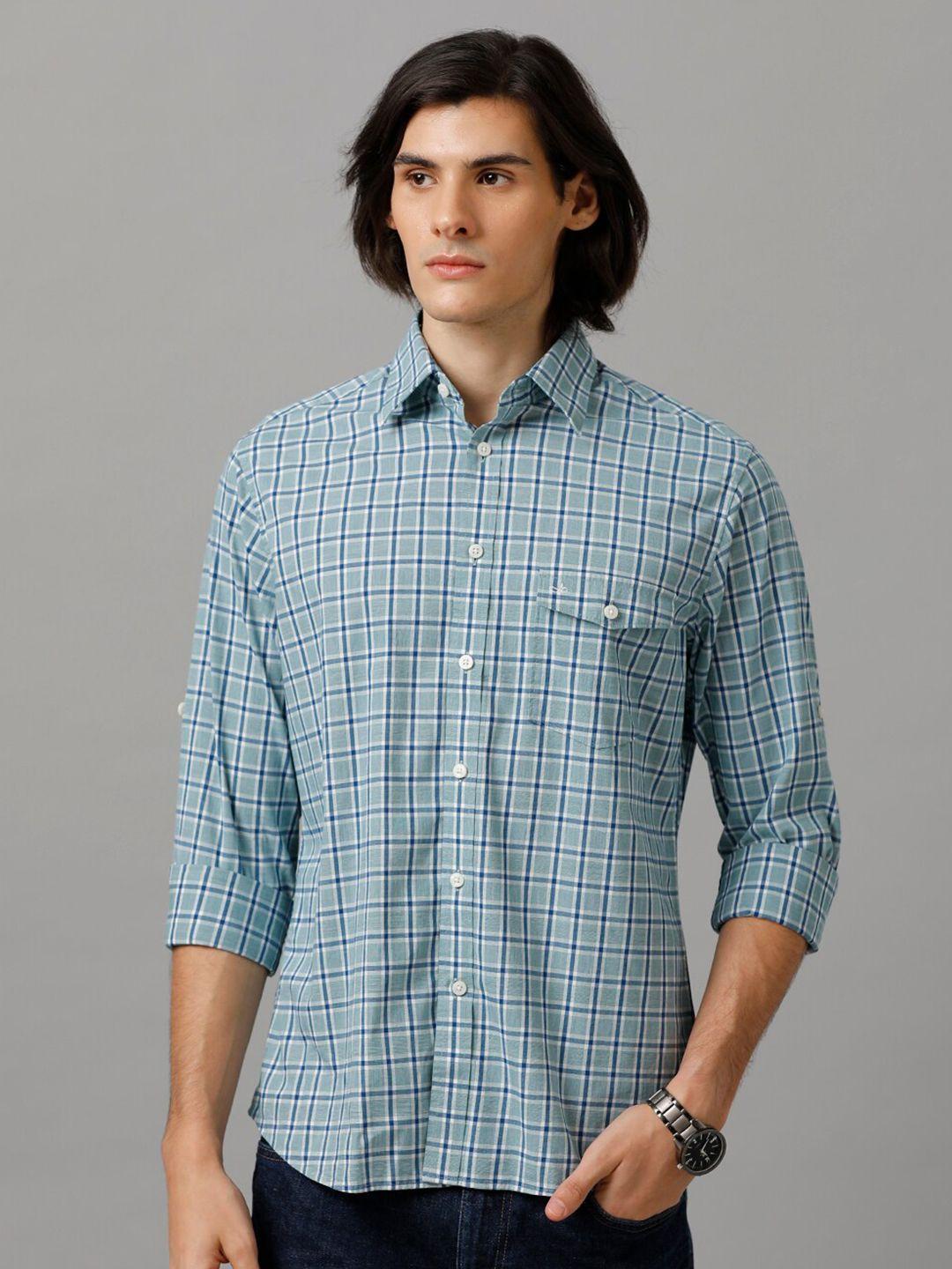 aldeno men multicoloured comfort gingham checks opaque checked casual shirt