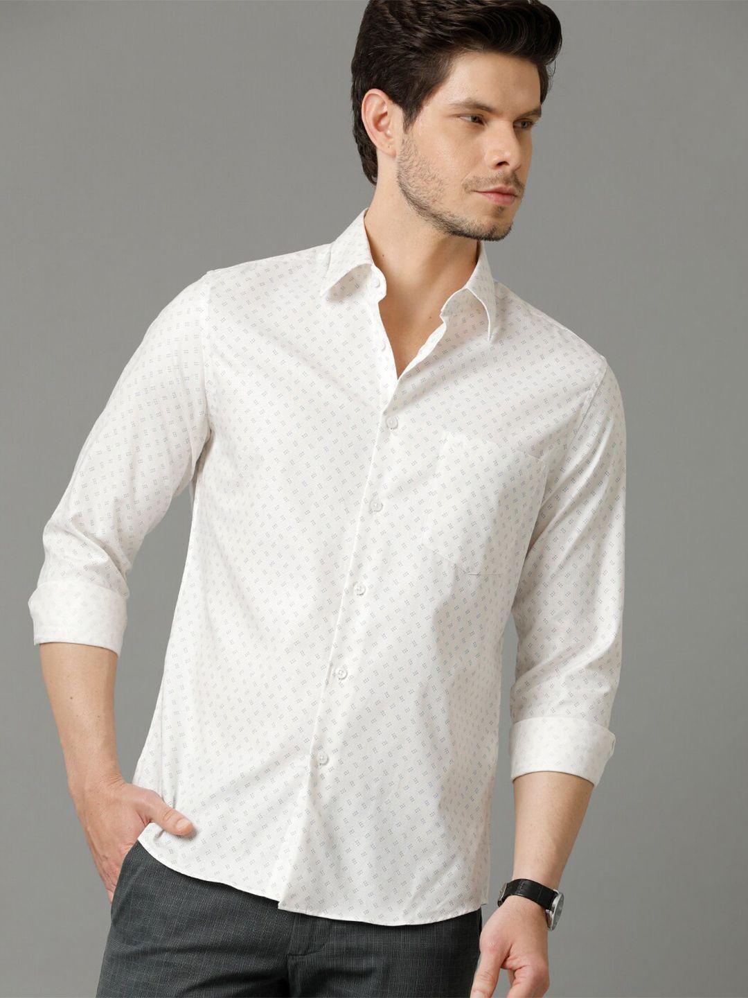aldeno micro ditsy printed relaxed regular fit pure cotton casual shirt