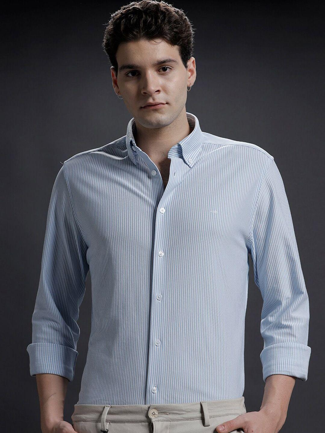 aldeno spread collar regular fit striped formal shirt