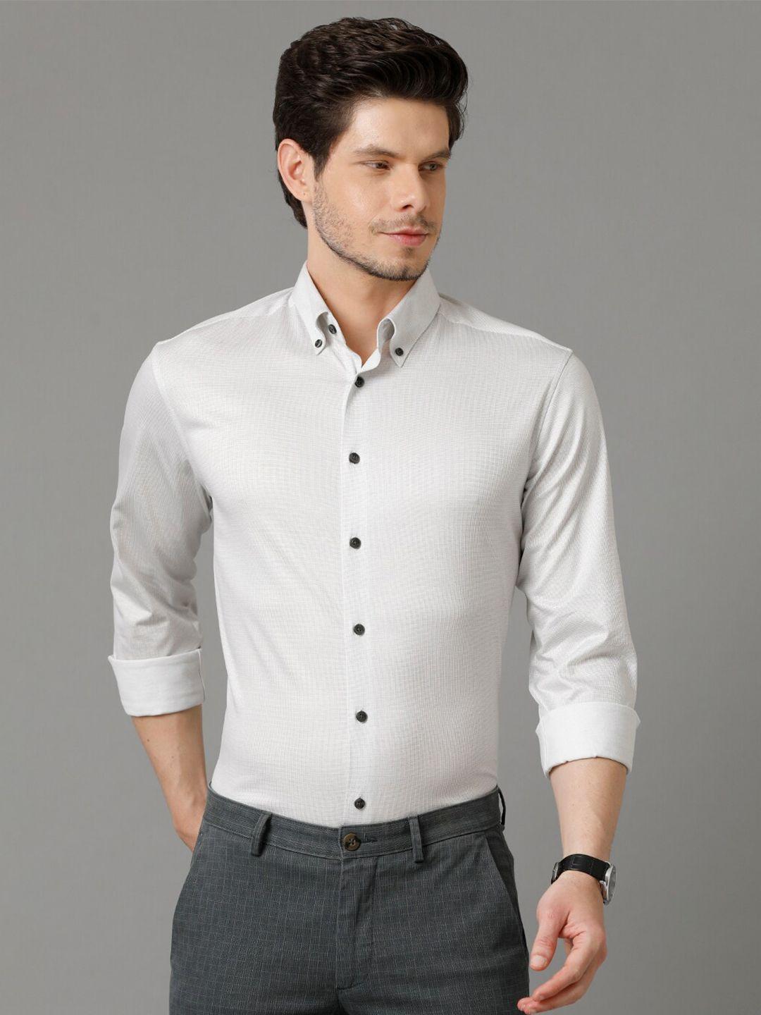 aldeno textured relaxed regular fit pure cotton formal shirt