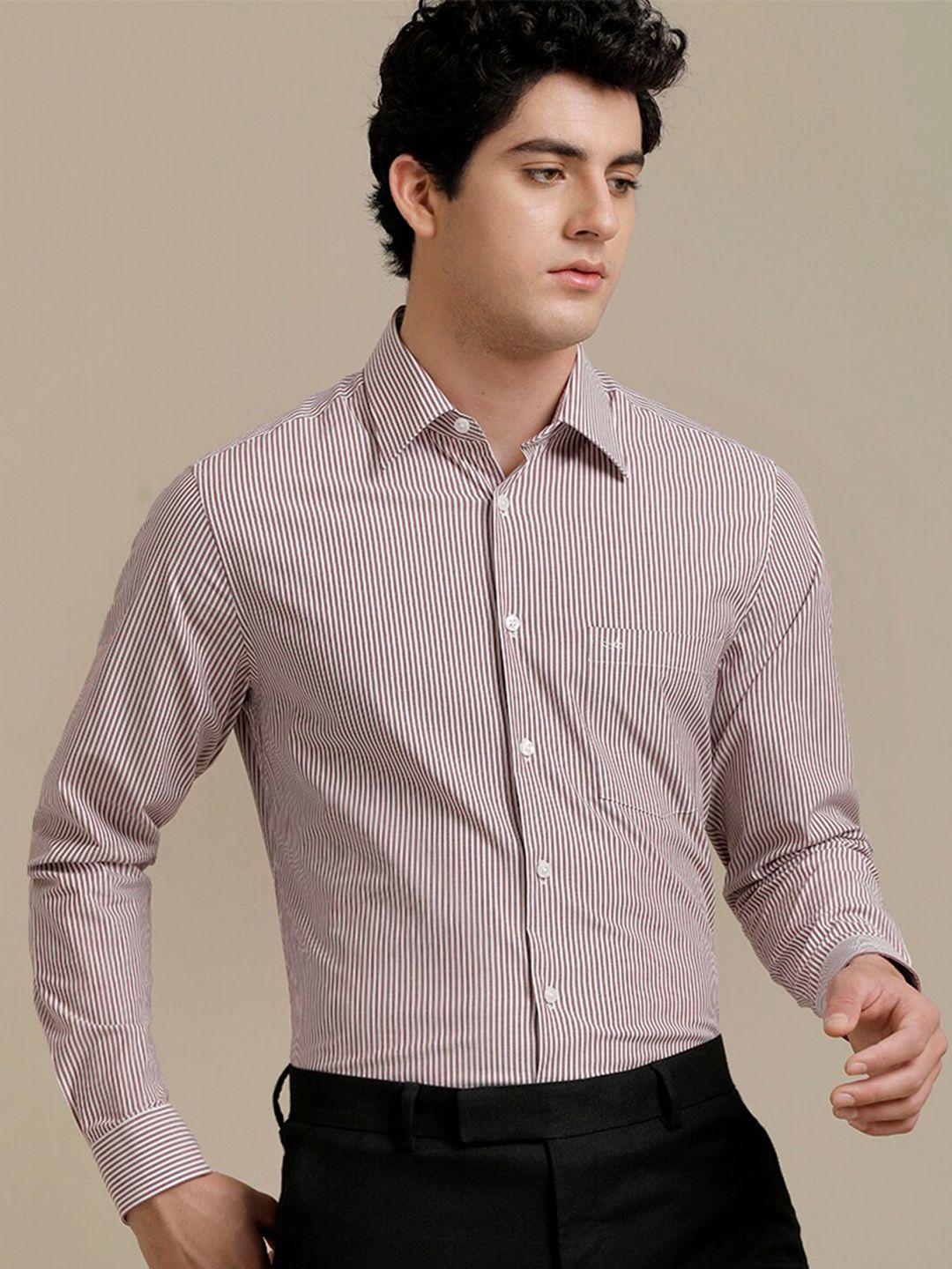 aldeno vertical striped cotton comfort opaque formal shirt