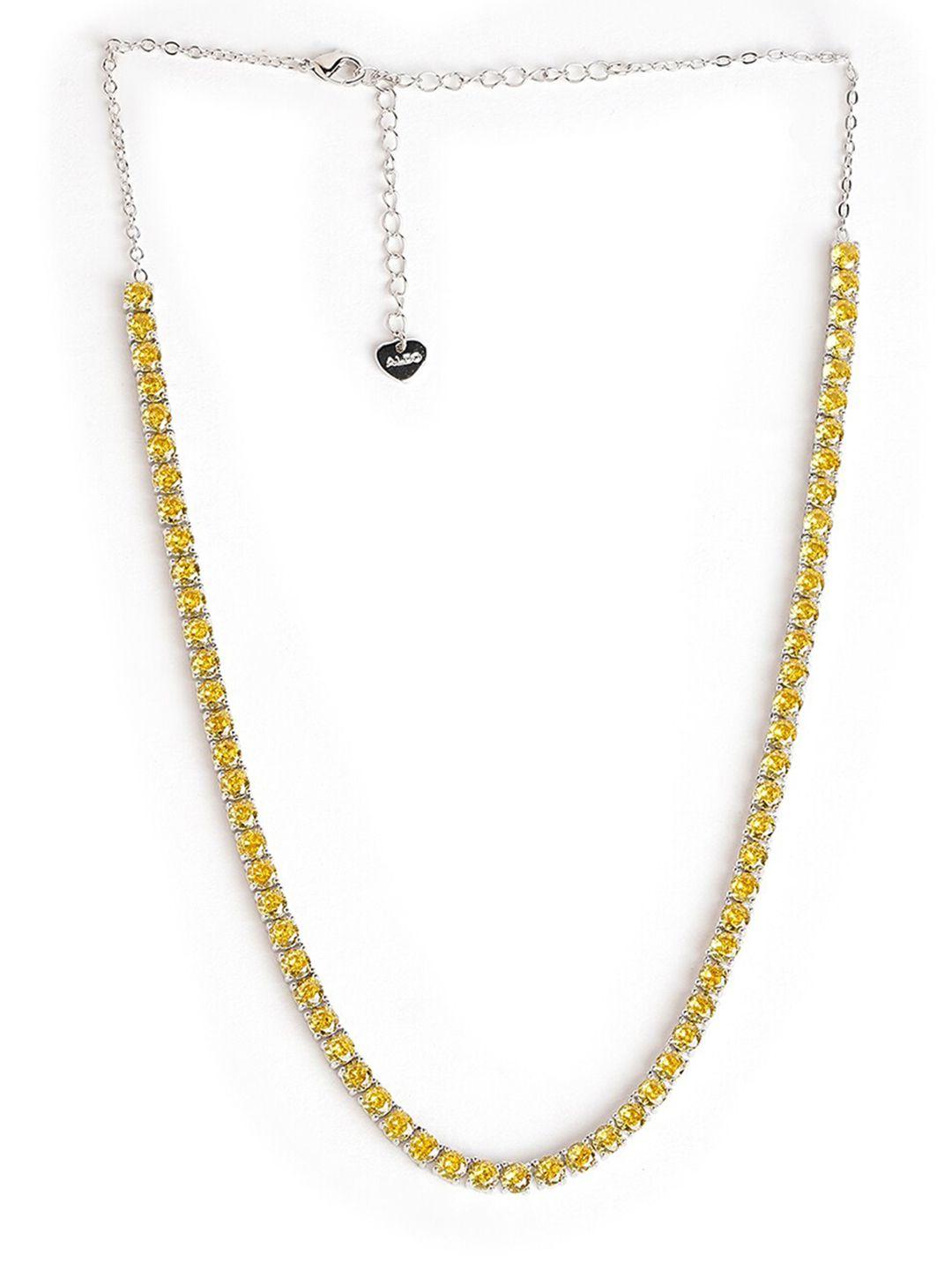 aldo artificial stone studded minimal necklace