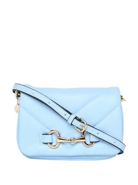 aldo blue quilted medium sling handbag