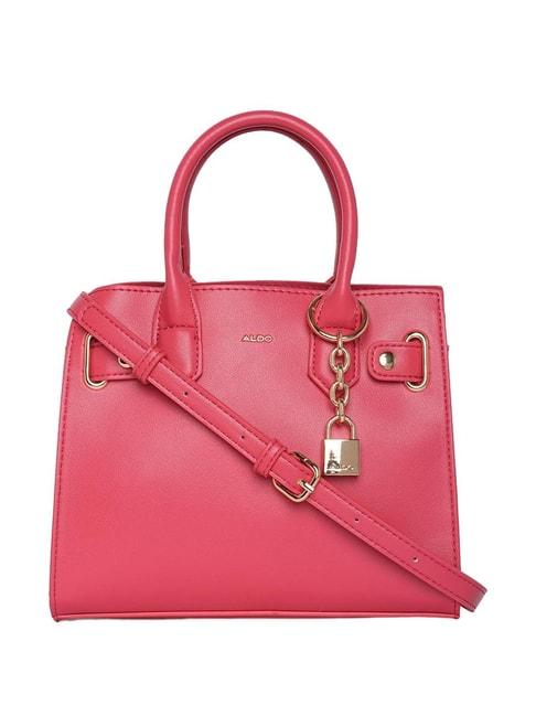 aldo lockette pink solid medium handbag
