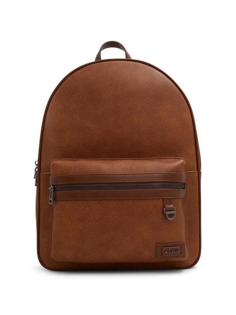 aldo marky brown synthetic solid backpack