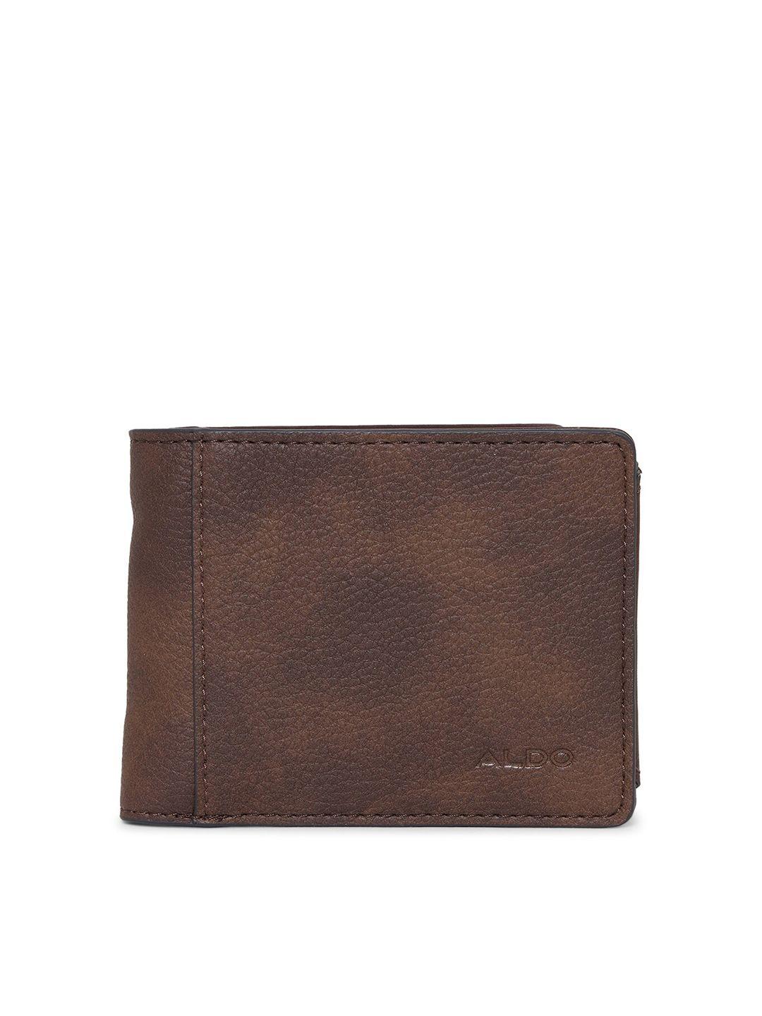 aldo men brown two fold wallet