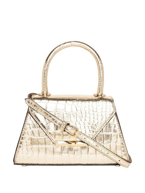 aldo rotanaax golden textured medium handbag