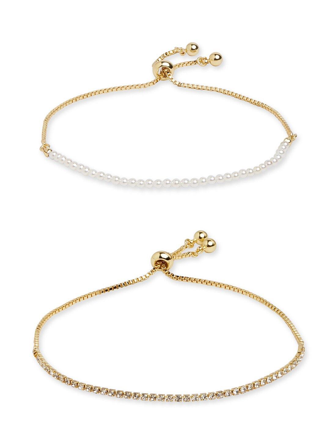aldo set of 2 gold-plated wraparound bracelets
