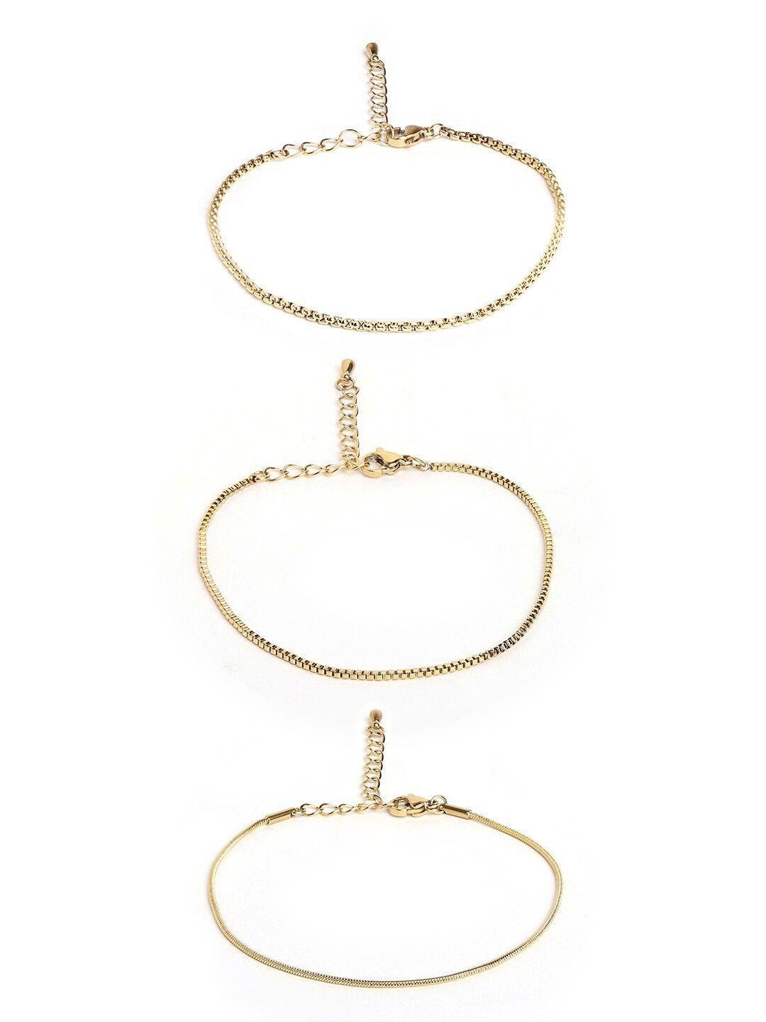aldo set of 3 gold-plated link bracelets