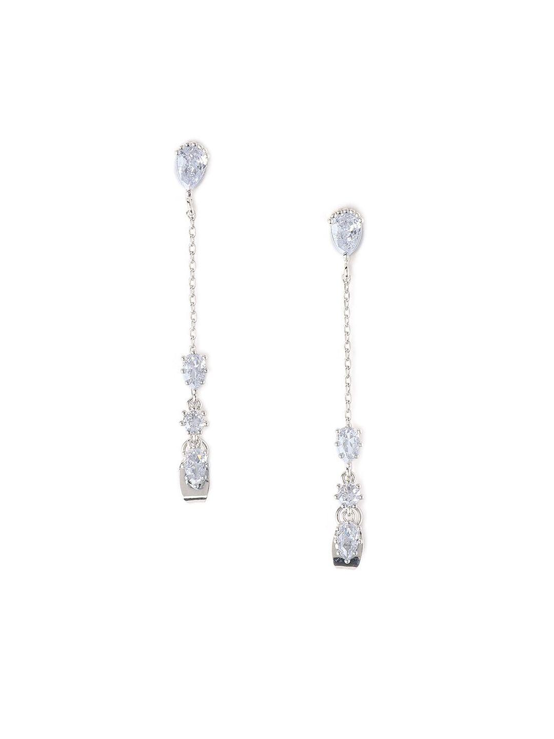aldo silver-plated contemporary drop earrings