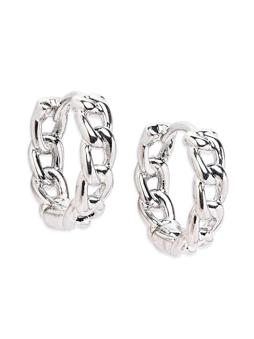 aldo silver-plated contemporary hoop earrings
