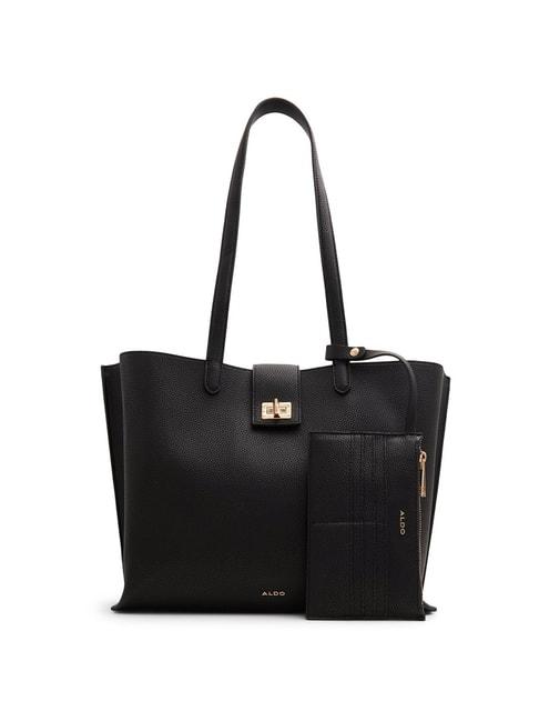 aldo talobreraen black synthetic solid tote handbag