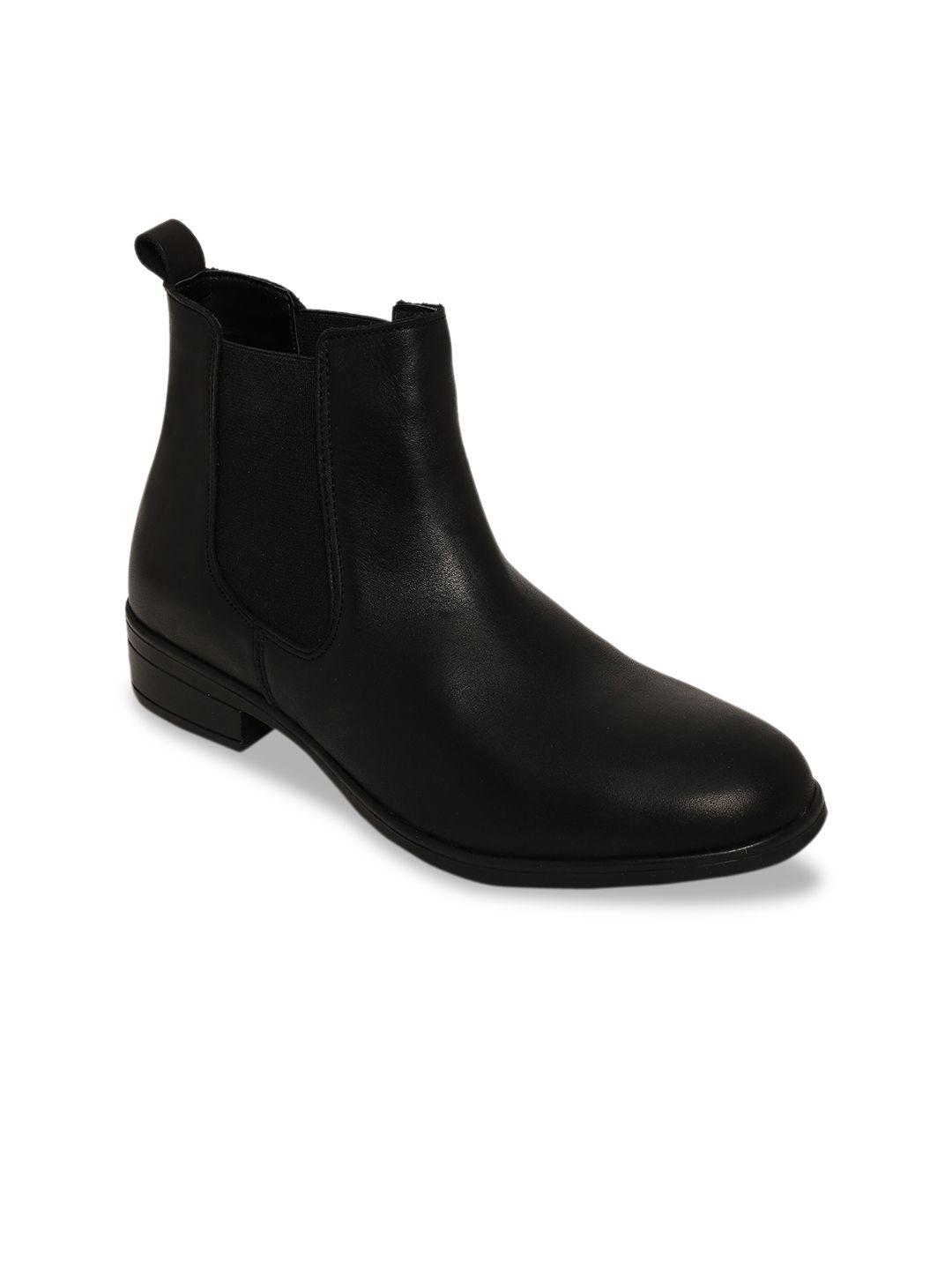 aldo women black leather flat chelsea boots