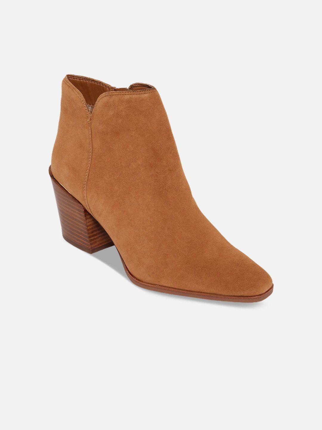 aldo women brown leather flat boots