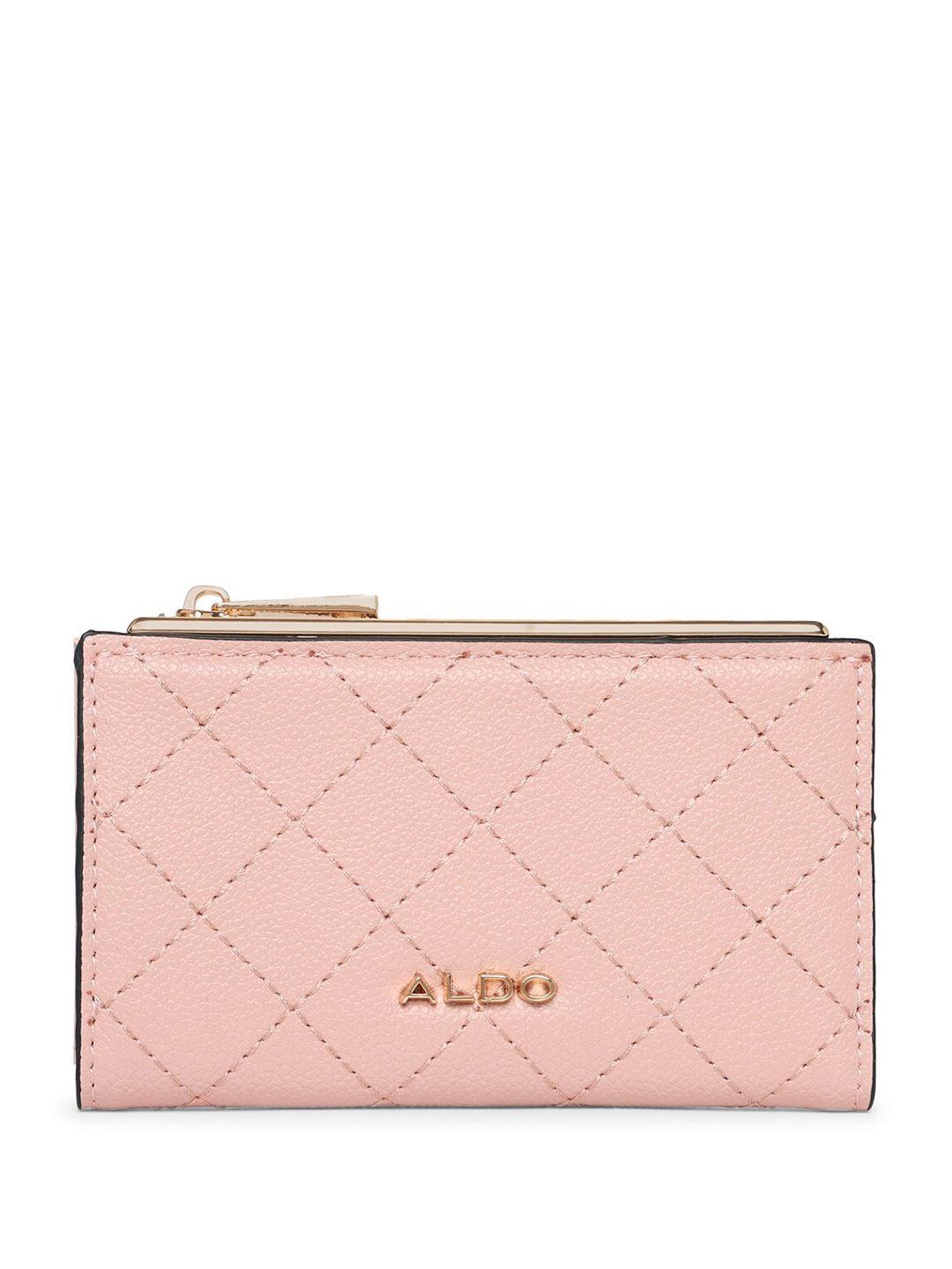 aldo women geometric printed zip around wallet
