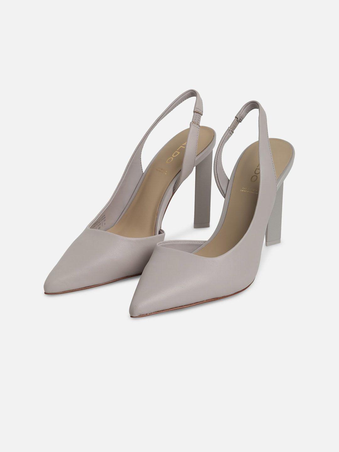 aldo women grey leather pointed toe stiletto pumps