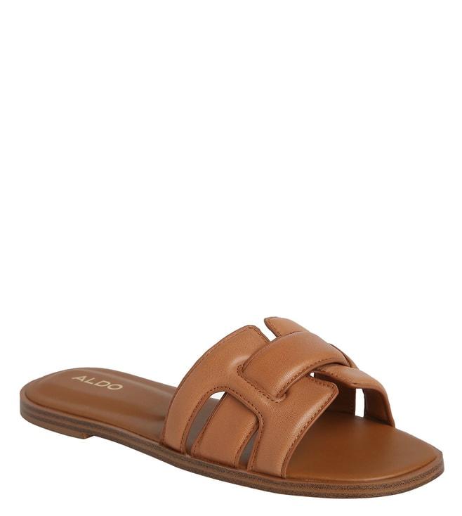 aldo women's elenaa210 brown slide sandals