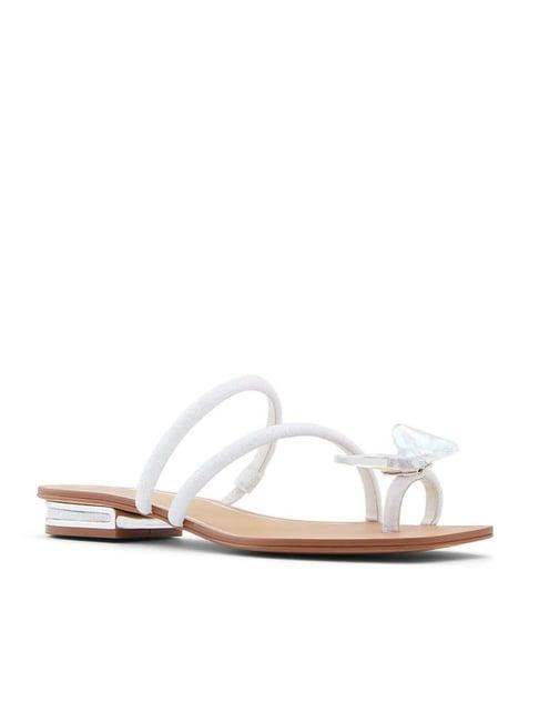 aldo women's garberia white toe ring sandals