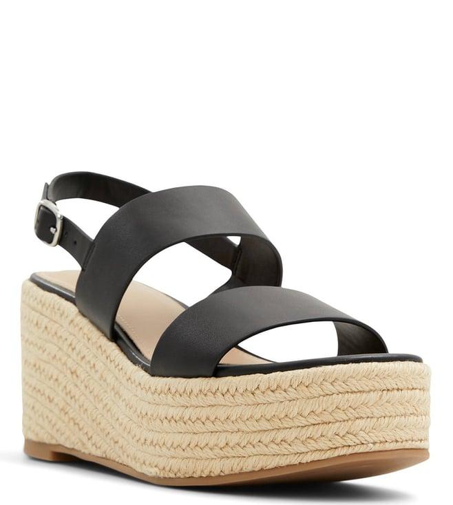 aldo women's keoni black espadrille back strap wedges