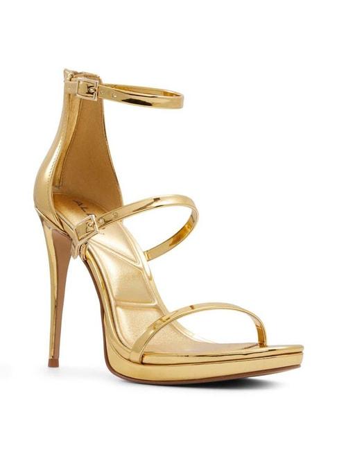 aldo women's levissa gold ankle strap stilettos