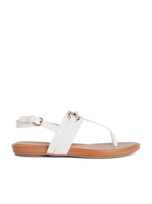 aldo women's white t-strap sandals